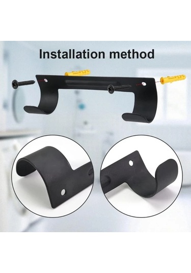 Chuangyinshop Beyaz Duvar Tipi Ütü Tahtası Askısı - Çift Kancalı Metal Ütü Panosu Askılığı