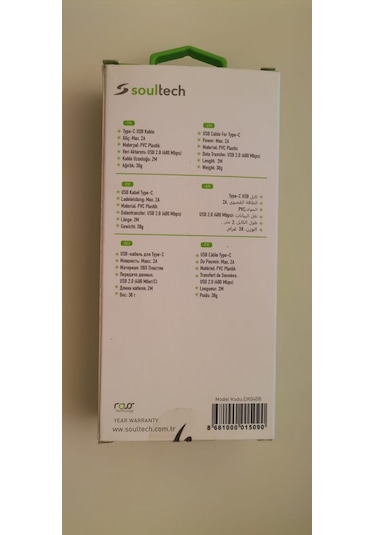 Soultech DK040B 2A Type-C Comfort Data Kablo 2 M