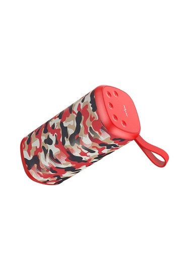 Teltree S35 Taşınabilir Bluetooth Hoparlör, Ipx5 Su Geçirmez, 5wx2 Güç, 1500mah Pil, Radyo Ve Kart Desteği, Kırmızı Kumaş Kamuflaj