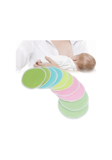 Hangfox Yıkama ve Yeniden Kullanılabilir Yüksek Su Emici, 12 CM Çaplı 10 Adet Paket Emziren Anneler İçin Süt Taşması Önleyici Meme Padleri