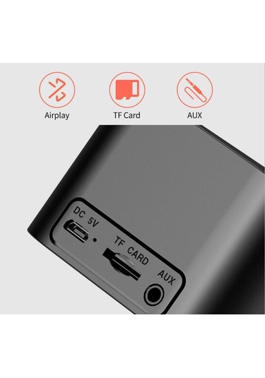 Aubyhe Siyah Dijital Alarm Saat: Bluetooth Hoparlör, Fm Radyo, Usb/sd Kart Desteği Ve Şarj Edilebilir Li-poly Pil İle Ev İçin Konfor Ve Fonksiyon