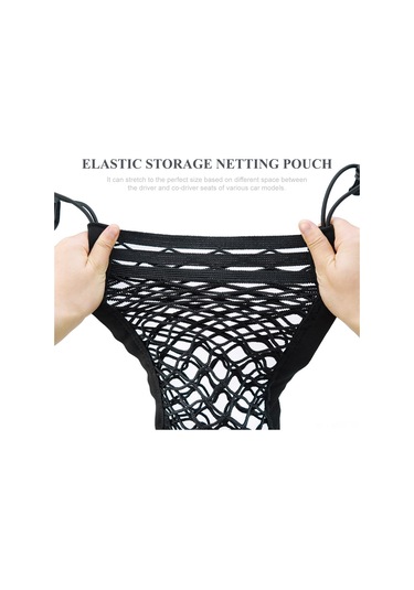 Monyee Oto Ön Koltuk Arası Çift Katlı Esnek Ağ Organizer, Çocuk/evcil Hayvan Engeli, Kolay Kurulum, Siyah Diğer