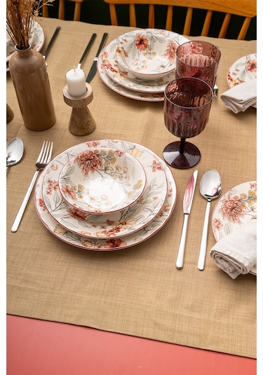 İstanbul Porselen Ayasofya 24 Parça 6 Kişilik Yemek Takımı Çok Renkli