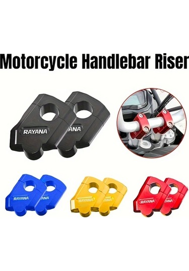 Dream011 Blue Rayana 1 Çift Alüminyum Alaşım Motosiklet Gidon Yükseltici 22mm Cnc