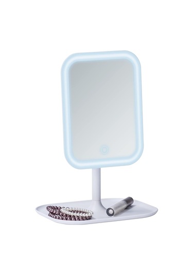 Wenko Ayaklı Masa Üstü Led Makyaj Aynası Beyaz Beyaz