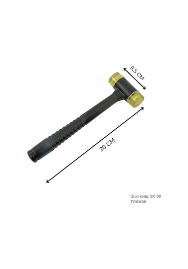 30 Cm Kauçuk Saplı Boyasız Göçük Düzeltme Tokmağı, Pdr Tokmak - Sc-08