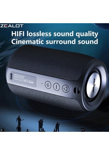 Willowhaven Zealot S32 Kablosuz Hoparlör Çift Eşleştirme 1800mah Pil 10 Saat Çalma Süresi Siyah