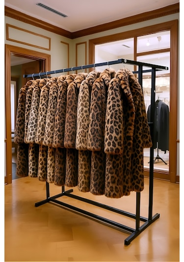 Premium 150 Cm Çelik Konfeksiyon En 105 Cm Elbise Askılık Tekerlekli Demonte Portmanto Hanger Siyah