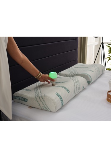 Visko Meditation Stres Azaltan Tek Taraflı Boyun Destek Yastığı Boyun Düzleşmesi İçin Lüx Yastık 1 Adet Çok Renkli