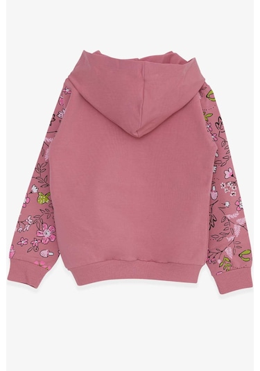 Kız Çocuk Hırka Çiçek Baskılı Gülkurusu (1-4 Yaş) Gülkurusu