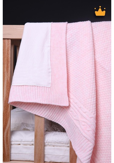 Babyhola Pamuk Astarlı Triko Kız Erkek Bebek Battaniyesi 13518 001