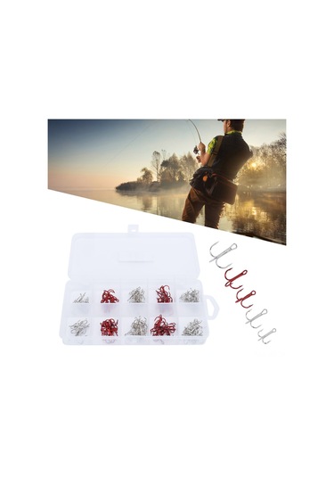 Geeroyoo Yüksek Karbon Çelik 130 Adet 3 Ağızlı Yumruk Seti - Keskin Uç, Ters Izgara Ve Balık Kaçırmama Özelliği İle Olta Yumrukları Beyaz/kırmızı