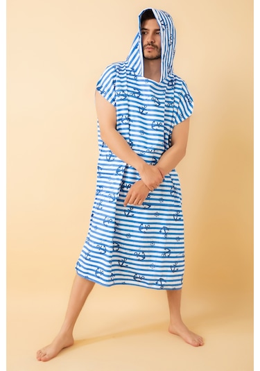 Anchor Yetişkin Sörf Panço Kapüşonlu Plaj Havlusu SM Beden