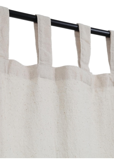 Naturel Fırfırlı Perde Rustik Vintage Krem