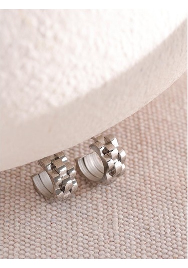 Gümüş Eetit Bildirimi Metal Doku Geometrik Paslanmaz Çelik 18k Altın Kaplama Küpe Minimalist Çekicilik Trendy Moda Klasik Takı Çok Renkli