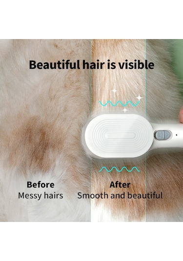 Springsun Evcil Hayvan Masaj Tarak: İyon Titreşimli, Ahşap Lambalı, Hızlı Tüy Toplama, 800mah Pil