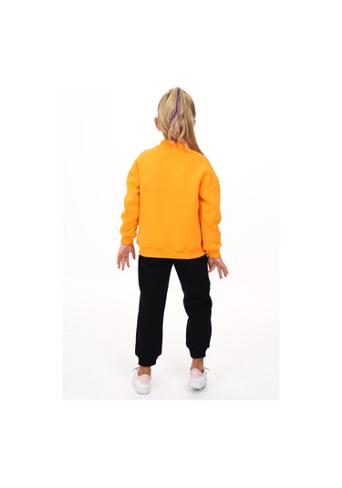 Toontoy Kız Çocuk Nakışlı Eşofman Takım Hardal