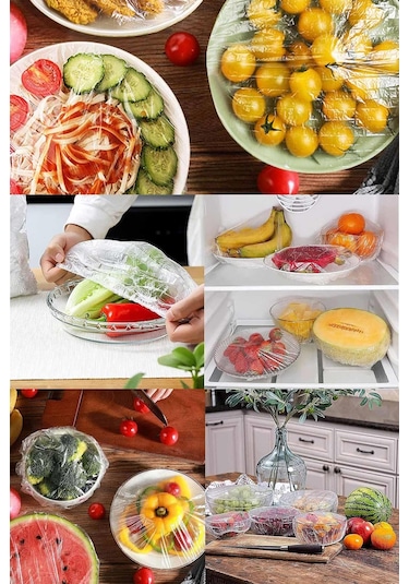 100 Adet Pratik Tazeliği Koruyan Tencere Ve Tabak Bonesi Çok Amaçlı Kapak Gıda Bonesi