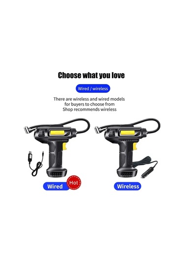 Sones Araba Taşınabilir Mini Kablolu Pointer Lastik Şişirme Pompası