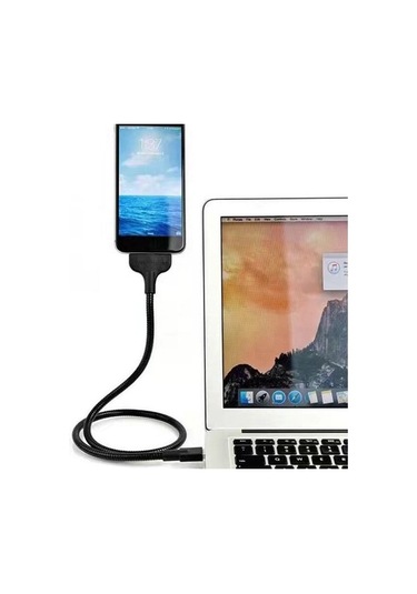 Joyhub Yaratıcı Telefon Şarj Cihazı Esnek Stand Up Tutucu Usb Şarj Veri Kablosu Siyah Yok Havalandırma