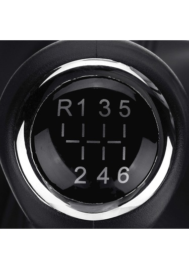 Dianziye Opel Astra Corsa D Zafira B 05-10 İçin 6 Vites + R Şemalı Deri Vites Döndürücü Ve Tozalık Kılıfı - Siyah Pu Deri Siyah