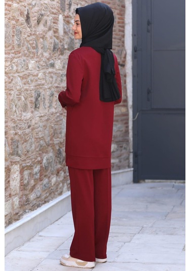 Cemre Tesettür Takım Bordo Bordo