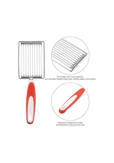 Cbtx Domates Öğle Yemeği Et Dilimleme Kaymaz Paslanmaz Çelik Meyve Kesici Mavi