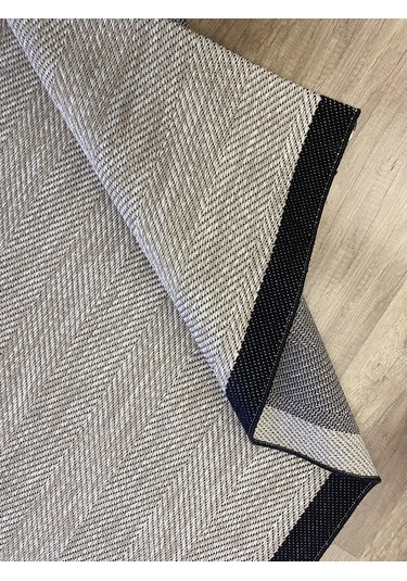 Hoom Rugs 1147 Bej Siyah Sisal Plus Jüt Halı Bej Siyah