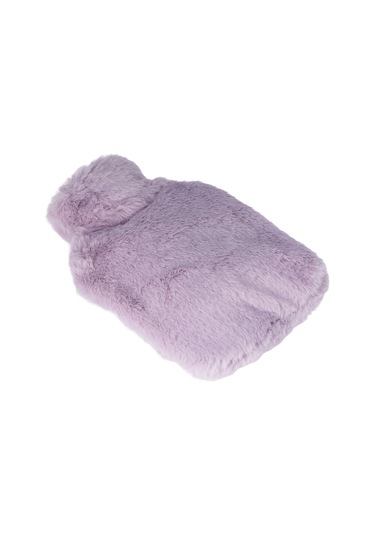 Moveevo Mor Plüş Kılıflı Pvc Suluk Isı Torbası - Çift Eldivenli, Kaymazsız Dokulu, Yavaş Isı Dağıtımı 1000ml Mor