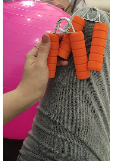 Foam Süngerli El Yayı 1 Çift El Bilek Omuz Güçlendirici Egzersiz Spor Aleti Bilek Kas Geliştirici Turuncu