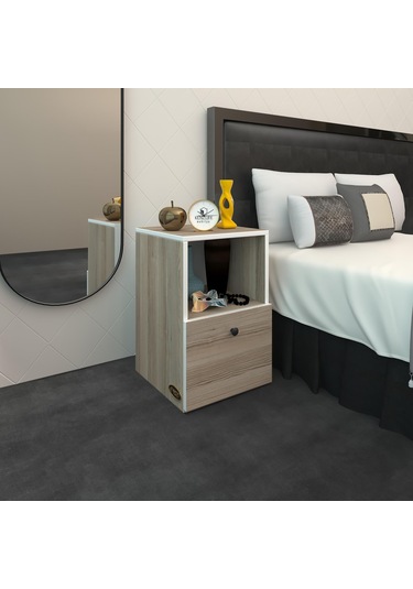 Kenzlife Komodin Yokatta Crd 60 39 39 Komidin Kitaplık Ayakkabılık Kapaklı Arkalıklı Beyaz