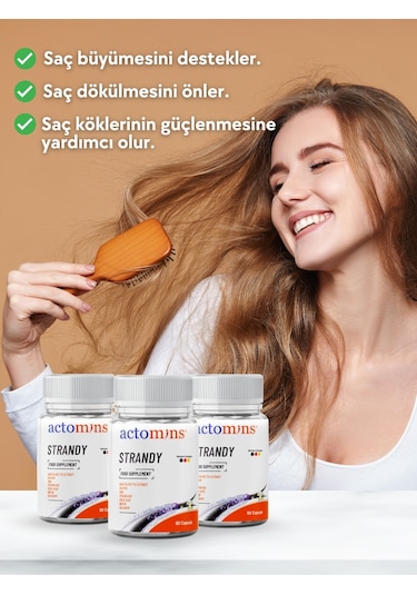 Actomins Strandy Saç Dökülmesine Karşı Takviye Edici Gıda 60 Kapsül