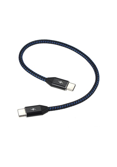 Xiyyadms Type-c 3.1 Hızlı Şarj Ve Veri Kablosu, 10gbps Transfer Hızı, İki Uç Type-c, Örgü Kablo, Siyah, 0.25m