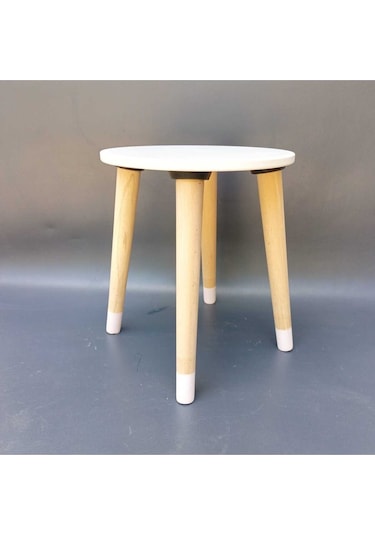 Na Neşeli Ahşap Ahşap Çocuk Taburesi. Çocuk Sandalyesi. Çalışma Masası .renkli Çocuk Odası Sehpa Çiçeklik Ev Dekoru Beyaz