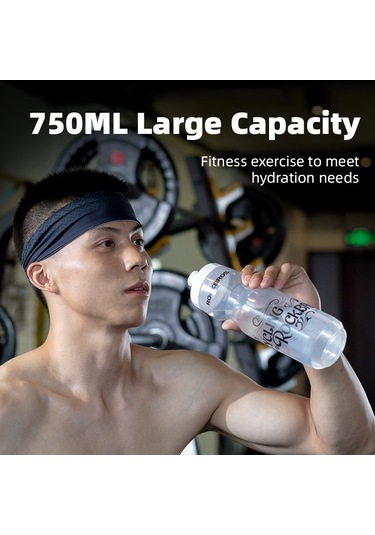 Rockbros Dcbt69 750Ml Bisiklet Su Şişesi Pp5 Toz Kapaklı Sıkıştırılmış Bisiklet Spor Su Şişesi - Yarı Saydam/Dcbt69D Çok Renkli