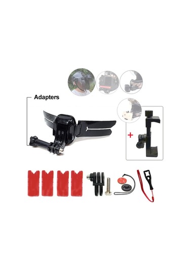 Tuyu Motosiklet Aksesuarları Gopro Insta360 Aksiyon Kameraları İçin Evrensel Kask Kamera Montaj Kiti - Telefon Klipsi Seti