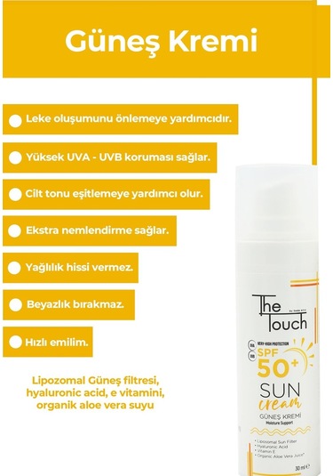 The Touch By Seda Altın Güneş Kremi SPF50+ 30 ML