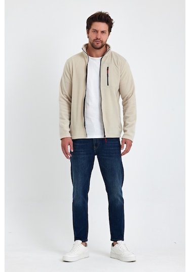 Monox Erkek Outdoor Fermuarlı Polar Ceket 001 Bej