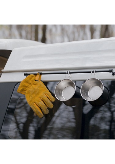 Gajeena Alüminyum Çelik Manyetik Çubuk, Çadır Masası Aksesuarı, Katlanabilir Taşınabilir, Bardak/ Kase Asma, Su Drenajı İçin Dış Mekan Kullanıma Uygun Siyah