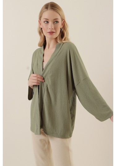 5862 Örme Kimono - Çağla 5862bgd19-500-12157 001