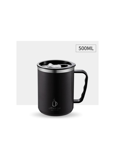 500 Ml/17 Oz 304 Paslanmaz Çelik Su Şişesi Çift Katmanlar Kahve Beyaz - Siyah