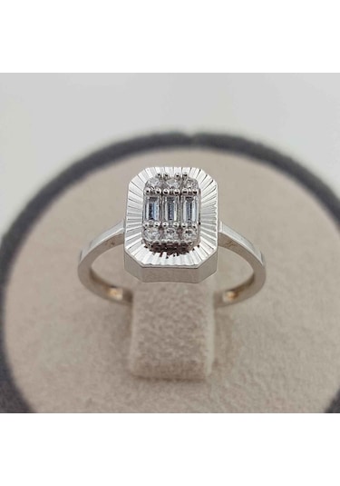 Altınbeyı Baget Taşlı Altın Yüzük 14 Ayar 2.13 Gram Abyyzk0146