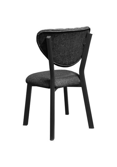 Nemeron Mutfak Masa Sandalyesi Kafe Restoran Yemek Odası Çizgili Yarmalı Sandalye Silinebilir - Füme Füme