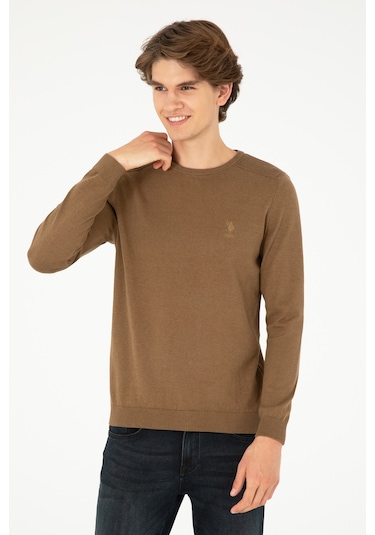 U.s. Polo Assn. Erkek Haki Melanj Kazak /triko 50288888-vr125 Haki Melanj