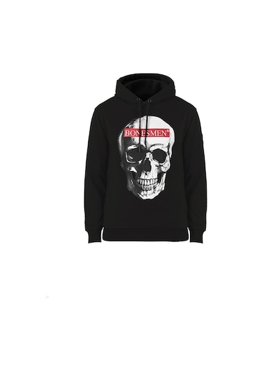 Bonesmen Erkek Kapüşonlu Sweatshirt (463017489) Siyah