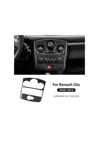 Xuweiwei Renault Clio 3 2006 2012 İçin Siyah Karbon Fiber Kontrol Paneli Yükseltme
