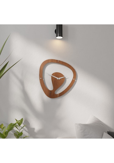 Minimal Şeffaf Pleksili Duvar Saati Kahverengi