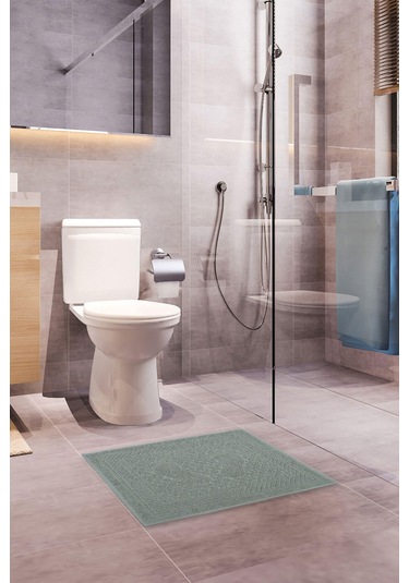 Mira Home Ayak İzli Banyo Havlusu % 100 Pamuk Yumuşak Ayak Havlusu 50x70 Cm Açık Gri