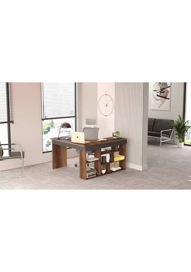 Robin Home Boston Kitaplık Raflı L Bilgisayar & Çalışma Masası