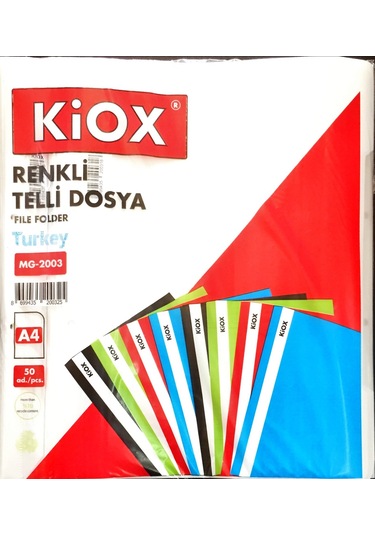 3 Paket Kiox Beyaz Renk Telli Dosya 50 Li Paket Toplam150 Adet